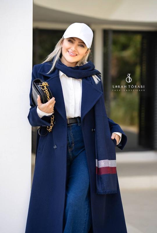 پالتو فوتر سرمه ای بلند