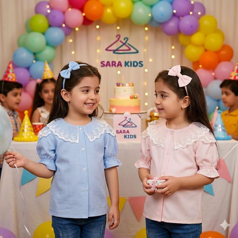 شومیز دخترانه گیپوردار
