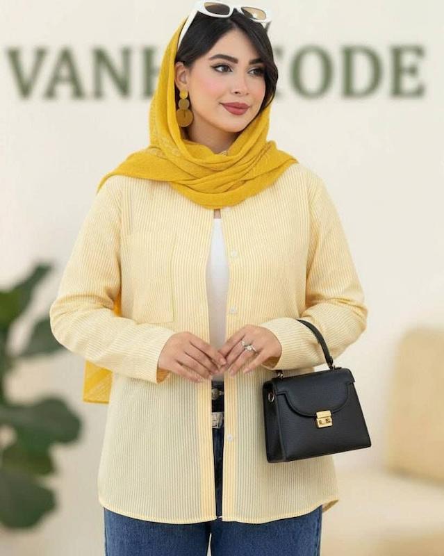 شومیز مانتویی زنانه راه راه