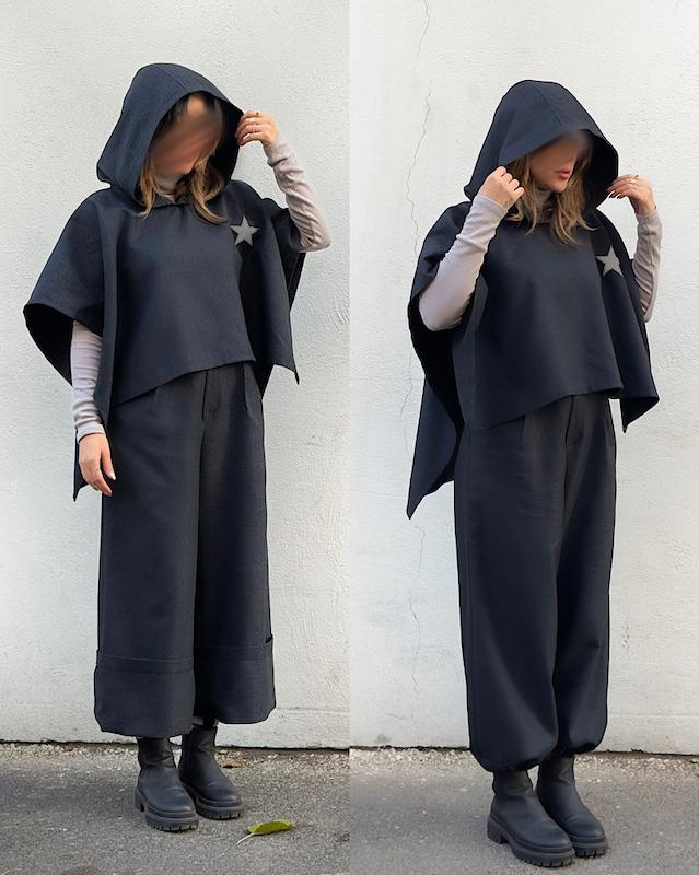 پانچو کلاه دار 