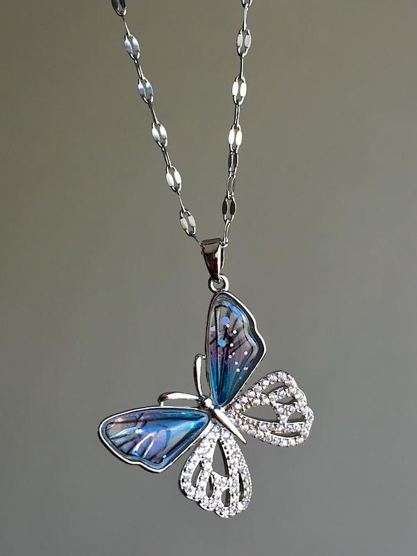 گردنبند پروانه دو رنگ