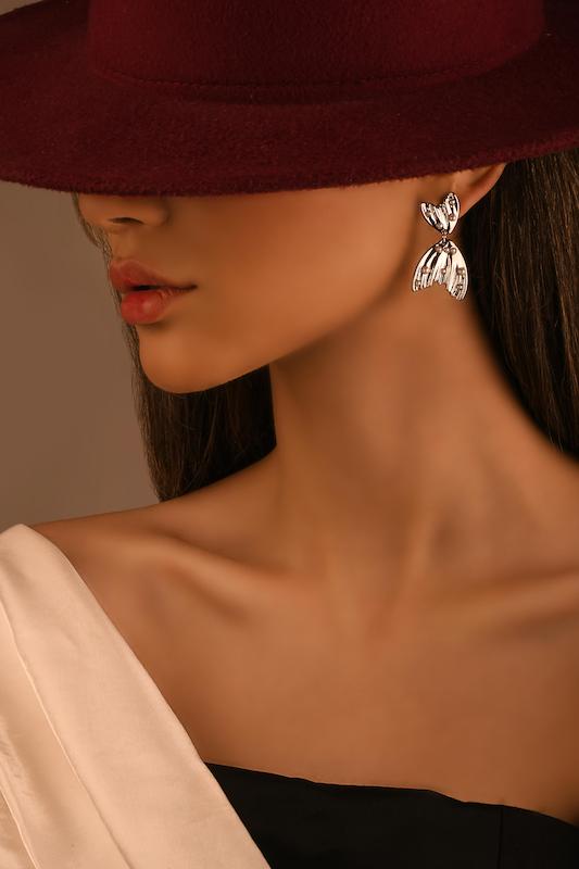گوشواره نقره ای مروارید دار