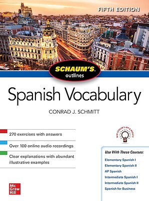 کتاب لغات اسپانیایی Schaum's Outline of Spanish Vocabulary, Fifth Edition