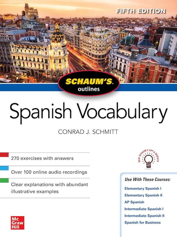 کتاب لغات اسپانیایی Schaum's Outline of Spanish Vocabulary, Fifth Edition