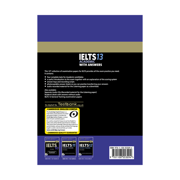 کتاب زبان کمبریج انگلیش آیلتس 13 آکادمیک ترینینگ Cambridge English IELTS 13 Academic Training 