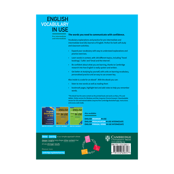 کتاب زبان انگلیش وکبیولری این یوز English Vocabulary in Use Pre-Intermediate and Intermediate از فروشگاه کتاب سارانگ