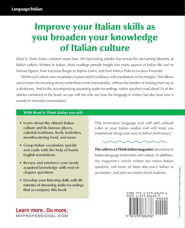 خرید کتاب ایتالیایی Read and Think Italian Second Edition
