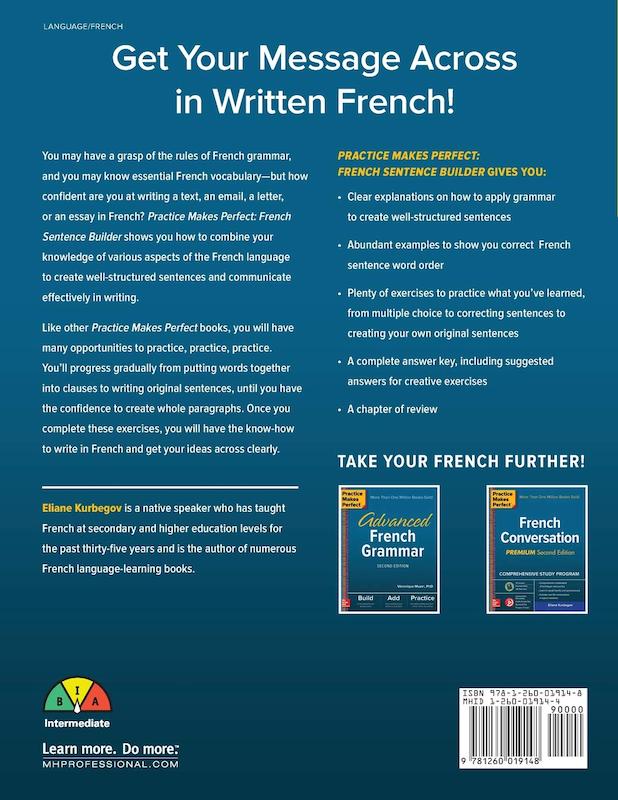 خرید کتاب فرانسه Practice Makes Perfect French Sentence Builder از فروشگاه کتاب سارانگ