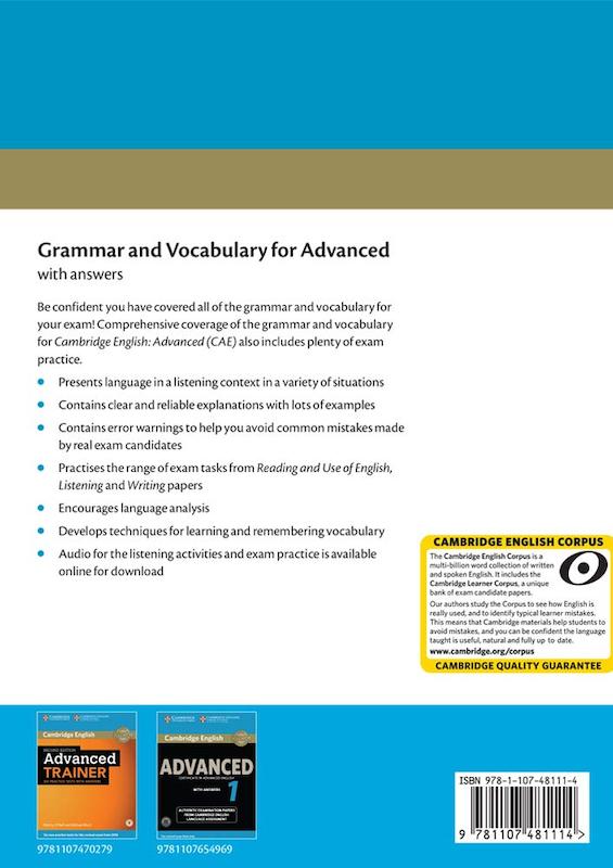 خرید کتاب انگلیسی  گرامر اند وکبیولری Grammar and Vocabulary for Advanced
