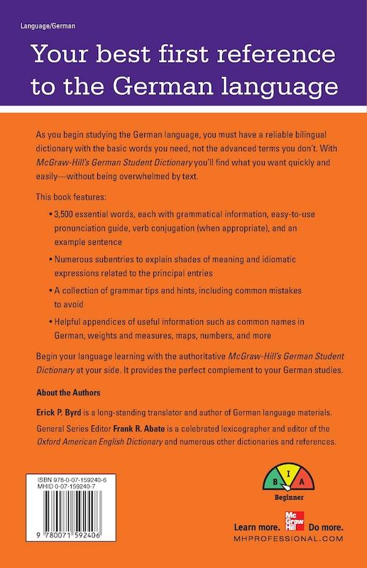 کتاب دیکشنری آلمانی انگلیسی McGraw Hills German Student Dictionary  از فروشگاه کتاب سارانگ