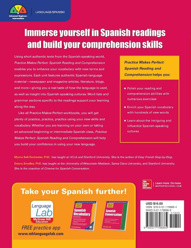 خرید کتاب ریدینگ و درک مطلب اسپانیایی Practice Makes Perfect Spanish Reading and Comprehension از فروشگاه کتاب سارانگ