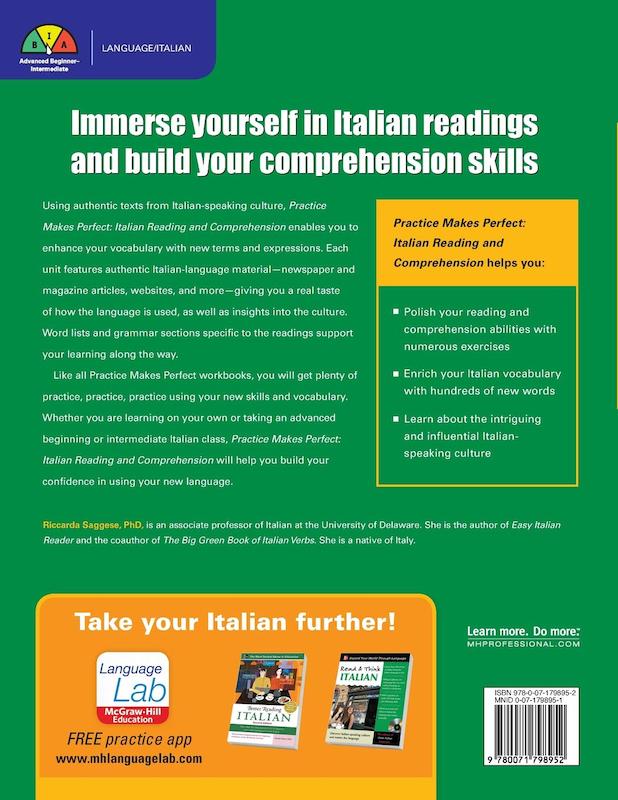 کتاب ریدینگ و درک مطلب ایتالیایی Practice Makes Perfect Italian Reading and Comprehension از فروشگاه کتاب سارانگ
