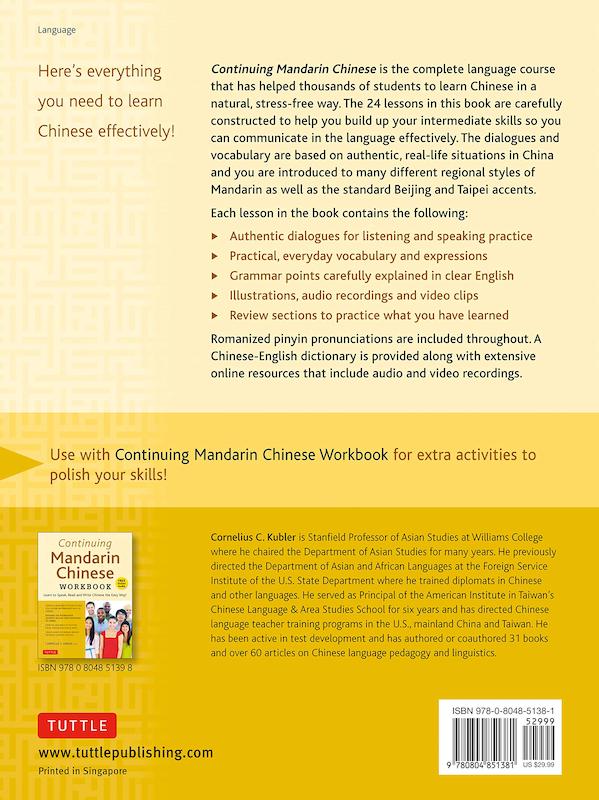 خرید کتاب آموزش خودآموز چینی سطح متوسط Continuing Mandarin Chinese Textbook