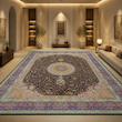 فرش اكريليك 1600 شانه طرح 110 مشكي تراكم 4500 ابريشم بافت