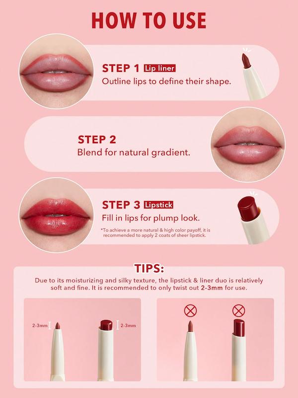 خط لب و رژلب دو کاره Glam 101 Sheer Tinted شیگلم
