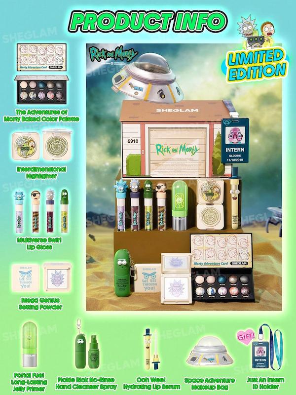 محتویات ست Rick and Morty x SHEGLAM 2.0