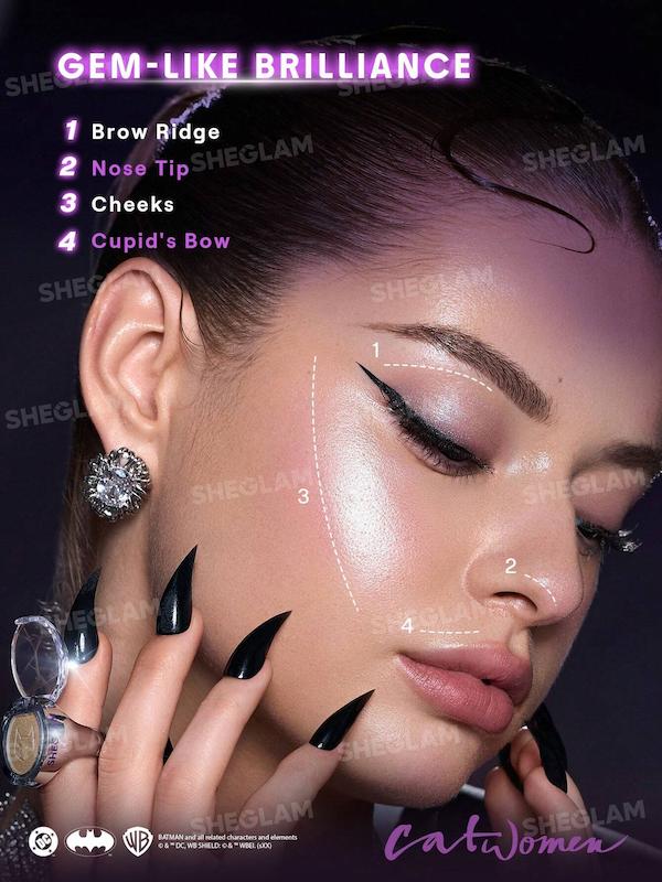 آرایش صورت با محصولات CATWOMAN™ x SHEGLAM و هایلایتر