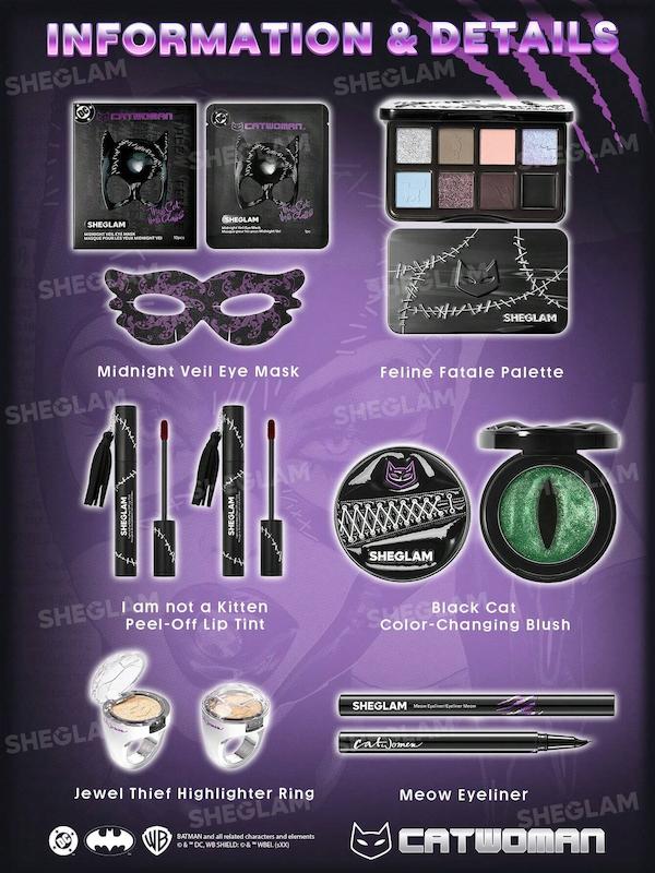 محتویات و مشخصات محصولات CATWOMAN™ x SHEGLAM