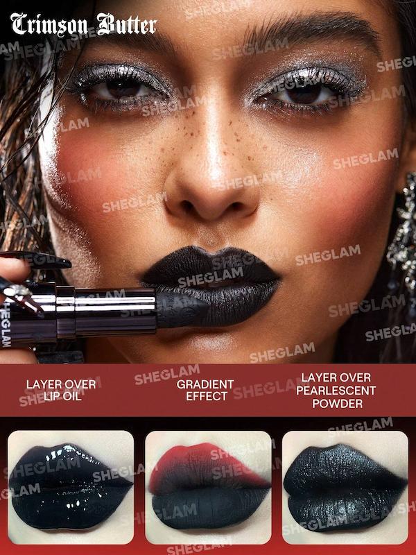 SHEGLAM Crimson Butterfly Onyx Kaleidoscope Lipstick رژلب مشکی مات