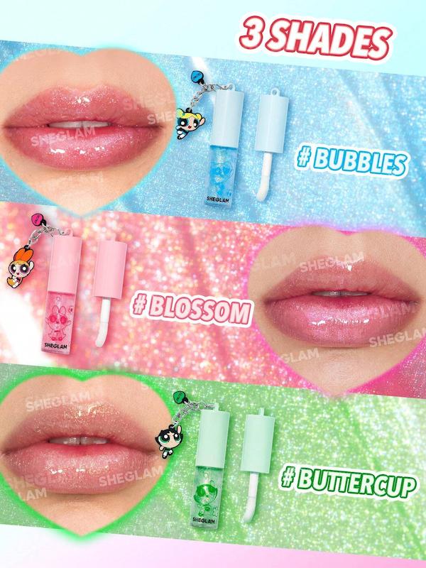 The Powerpuff Girls X SHEGLAM Super Trio Lip Gloss