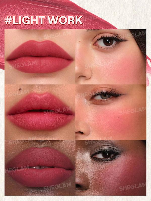 رژگونه موس شیگلم SHEGLAM Air Plush Lip & Cheek Cream رنگ Light Work نود گرم