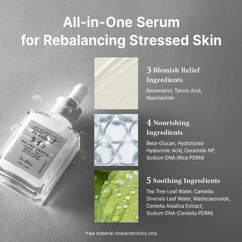 Dr.Althea 345 Relief Serum سرم تسکین‌دهنده و ترمیم‌کننده دکتر آلتیا مناسب پوست حساس و مستعد جوش