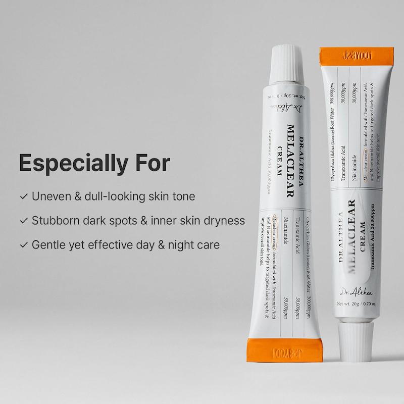 Dr.Althea Melaclear Cream کرم ضد لک و روشن کننده دکتر آلتیا مناسب کاهش جای جوش و لک‌های پوستی