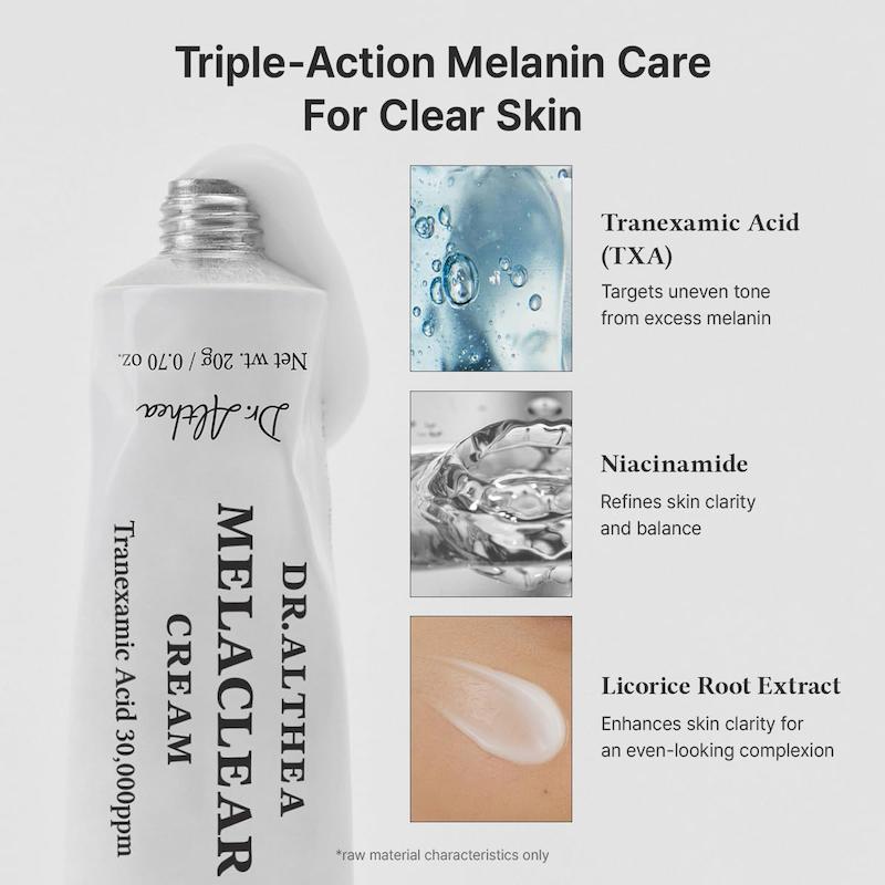Dr.Althea Melaclear Cream کرم ضد لک و روشن کننده دکتر آلتیا مناسب کاهش جای جوش و لک‌های پوستی