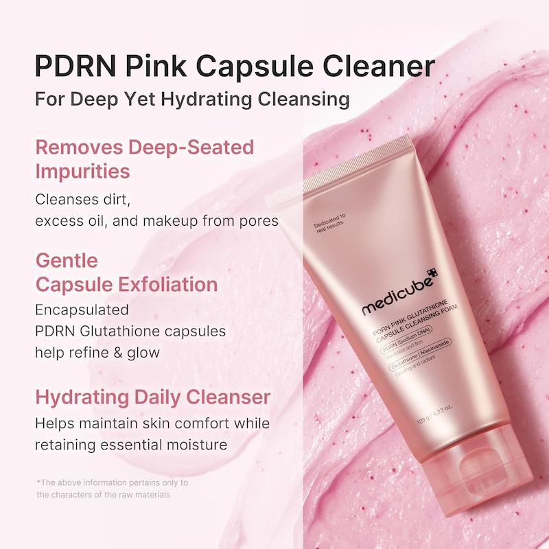 فوم شستشوی روشن کننده Medicube PDRN Pink Glutathione Capsule Foam Cleanser
