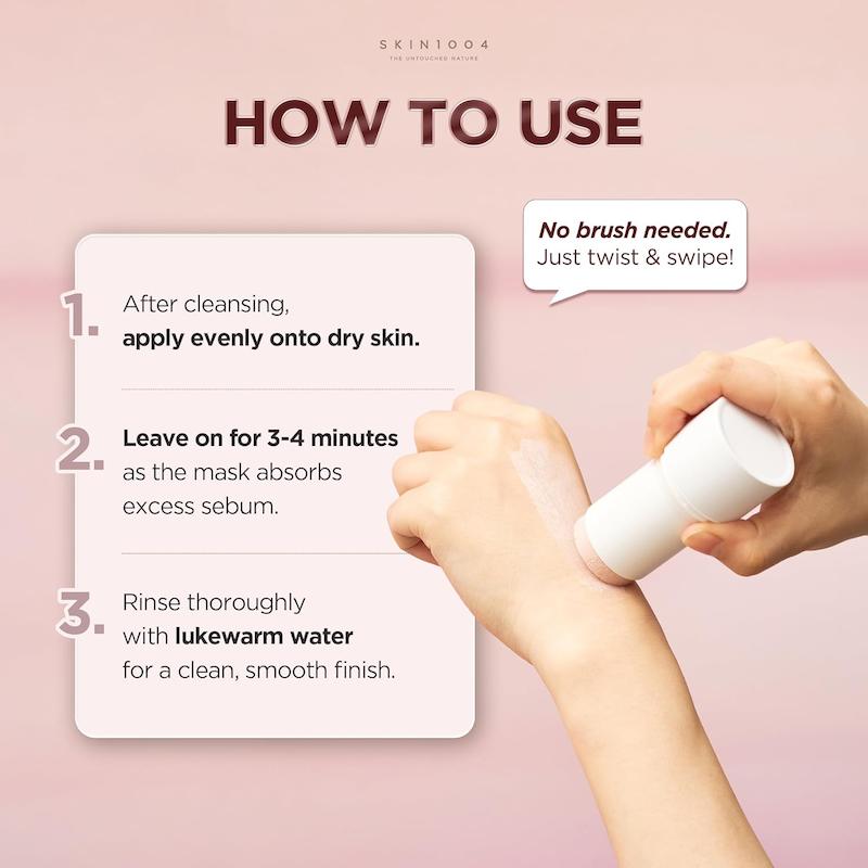  استفاده از ماسک رسی استیکی SKIN1004 برای پاکسازی منافذ پوست
