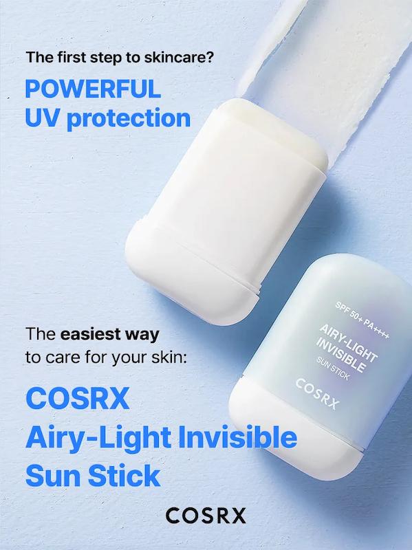 قدرت بالای استیک ضد آفتاب COSRX Airy-Light Invisible Sun Stick