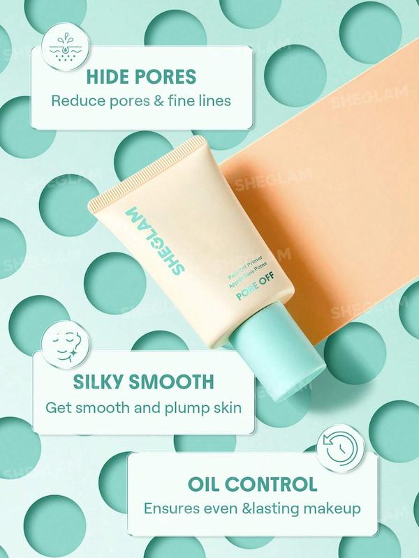محتویات و نمای محصول Sheglam Pore Off Primer برای آماده سازی پوست قبل از آرایش