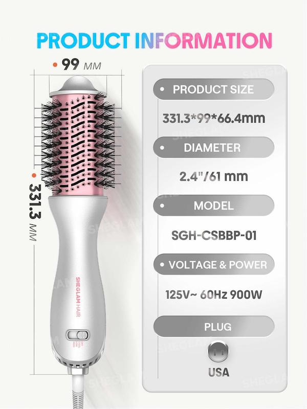 بسته‌بندی و محتویات برس سشوار SHEGLAM Cool Shield Blowout Brush Pro