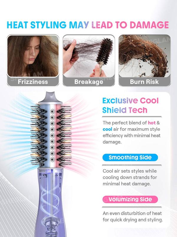 نمای کامل برس سشوار دوطرفه SHEGLAM Cool Shield Blowout Brush Pro