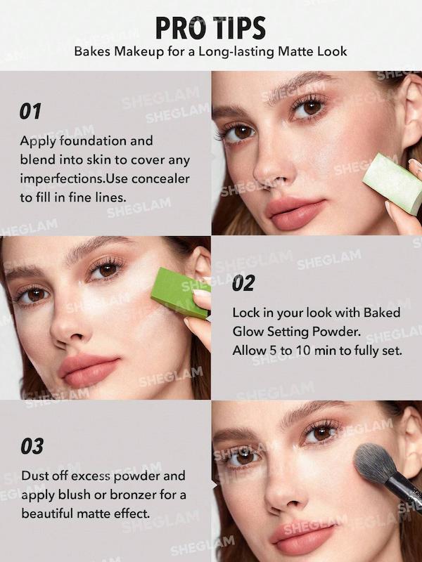 استفاده از پودر فیکس Baked Glow شیگلم برای تثبیت آرایش