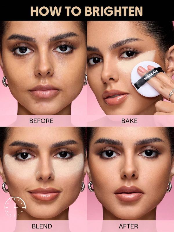 جلوه نهایی پوست پس از استفاده از پودر فیکس Baked Glow شیگلم