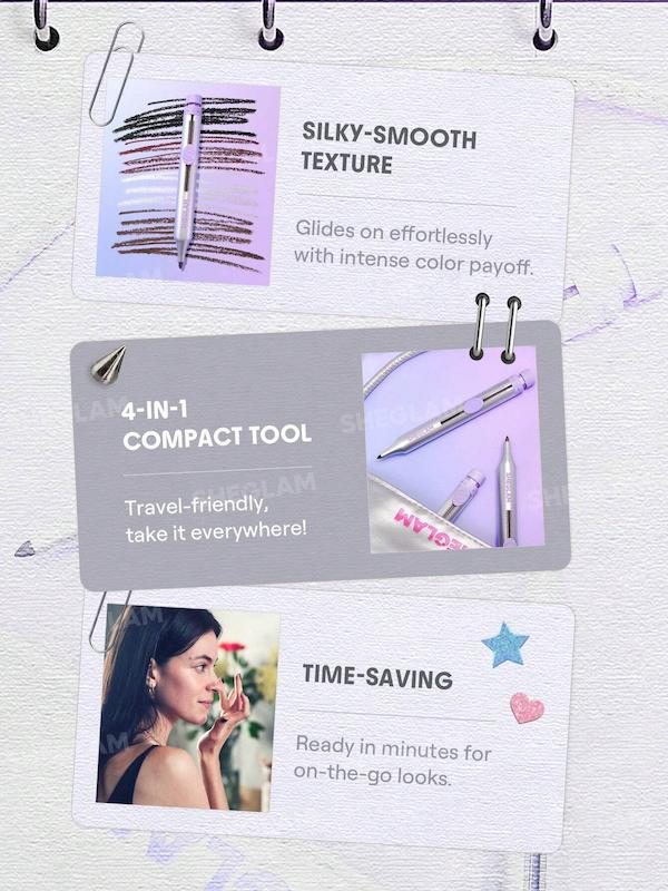  بافت کرمی مداد آرایشی چندکاره SHEGLAM The Everywhere 4-In-1 Pen