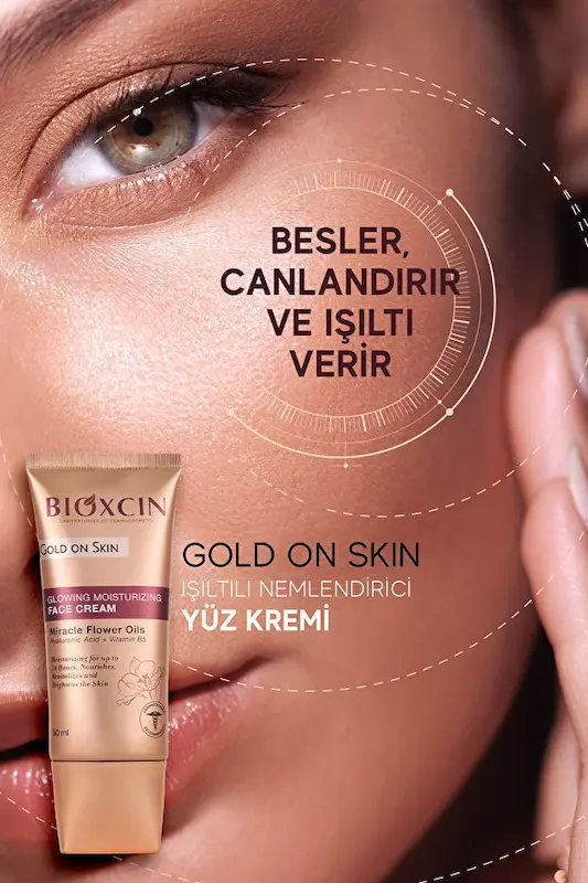 کرم درخشان کننده بیوکسین Gold On Skin با روغن ها و عصاره های گل