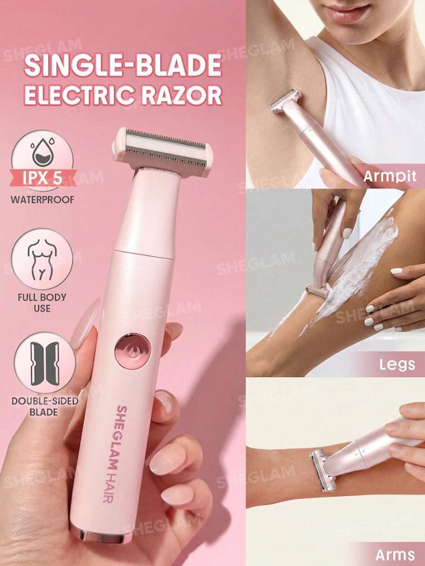 ماشین اصلاح برقی صورتی SHEGLAM Smooth Moves Single-Blade Razor