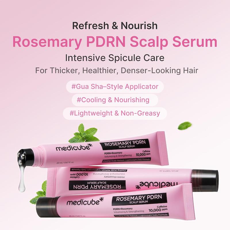 ترکیبات اصلی سرم پوست سر مدیکیوب Rosemary PDRN شامل رزماری، PDRN، EGF و کافئین