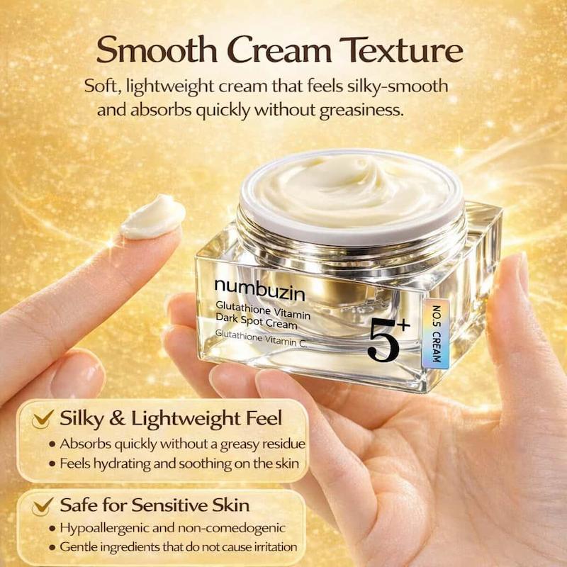 بافت نرم و سبک کرم ضد لک نامبوزین No.5+ Glutathione Vitamin Dark Spot Laser Cream