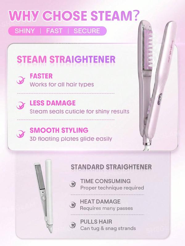 نمایش خروج بخار از صفحات اتو مو Hydra Shot Steam Iron Pro