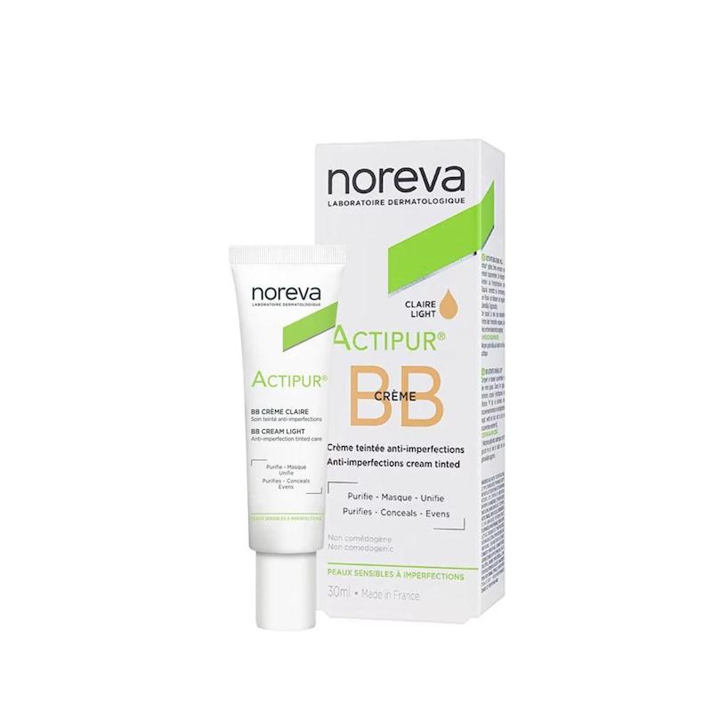 بی بی کرم Noreva Actipur Claire Light حاوی بیزابولول و سرامید برای پوست مستعد جوش