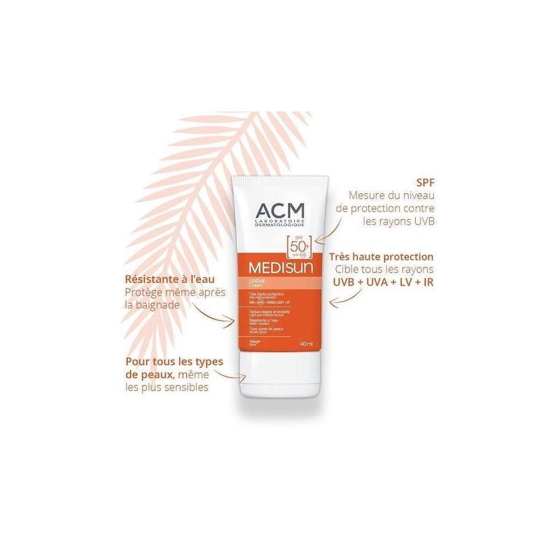 ضد آفتاب ACM MEDISUN SPF50+ با معرفی ترکیبات و ویژگی‌های محافظتی