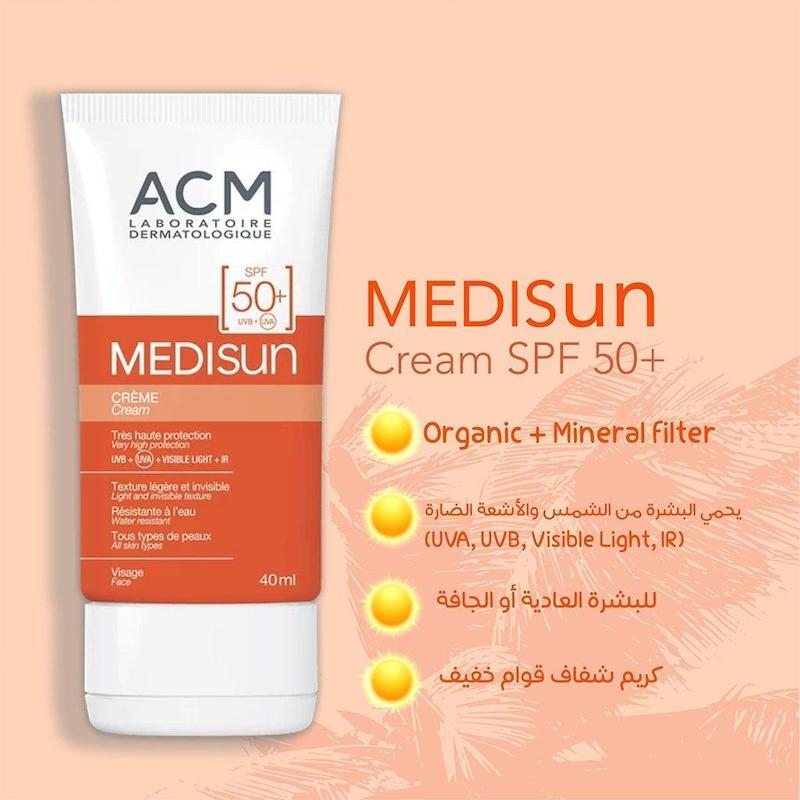 ضد آفتاب ACM MEDISUN Cream SPF50+ با معرفی ویژگی‌های محصول