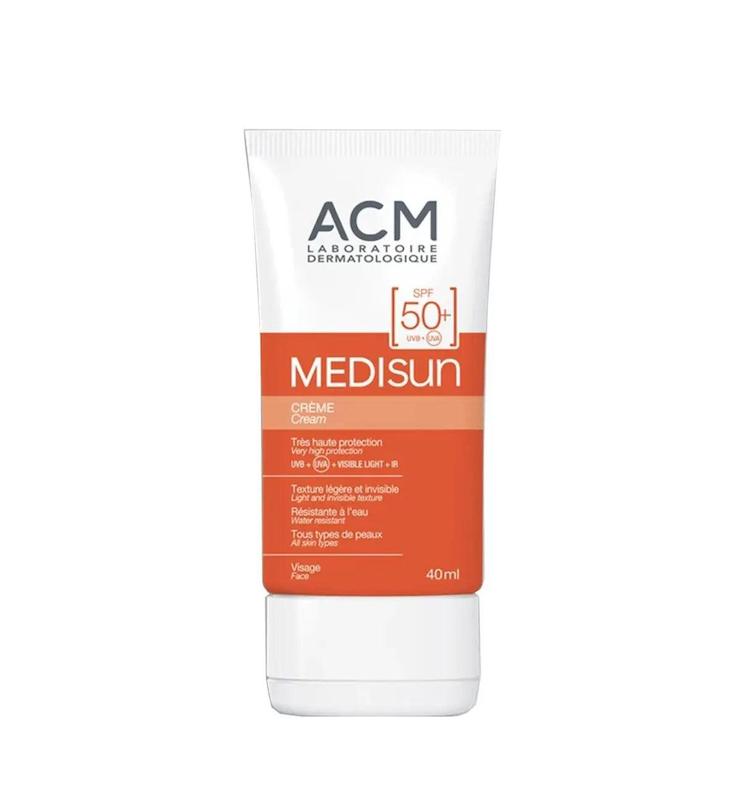 ضد آفتاب ACM MEDISUN Cream SPF50+ 40ml با بسته‌بندی سفید و نارنجی