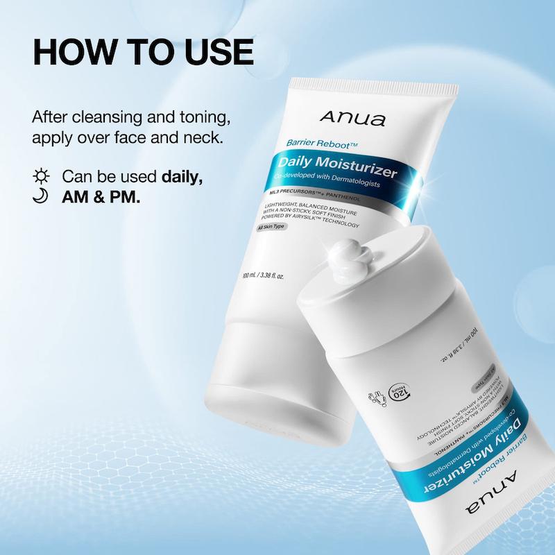 نحوه استفاده از Anua Barrier Reboot Daily Moisturizer برای آبرسانی و حفظ رطوبت پوست