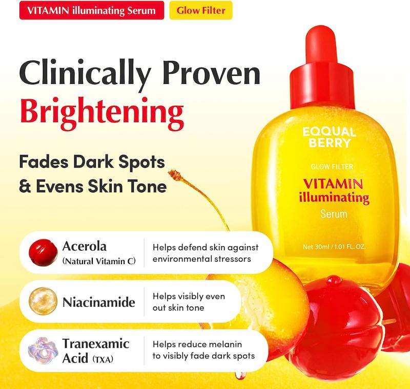 EQQUALBERRY Deep Cera Vitamin Illuminating Serum حاوی ویتامین و ترکیبات روشن کننده پوست