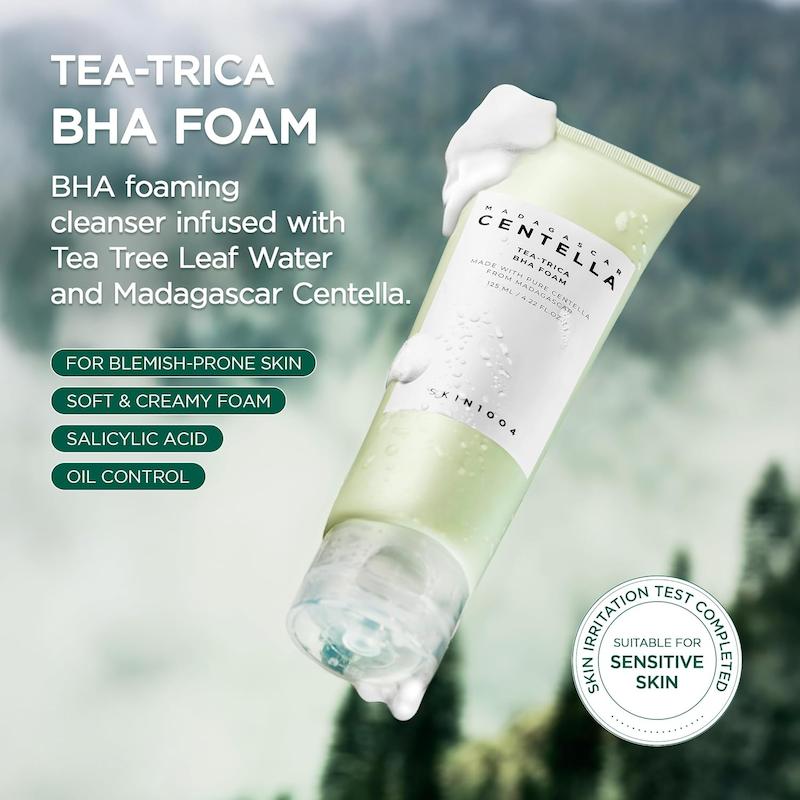 فوم شستشوی SKIN1004 Tea-Trica BHA حاوی BHA و عصاره درخت چای