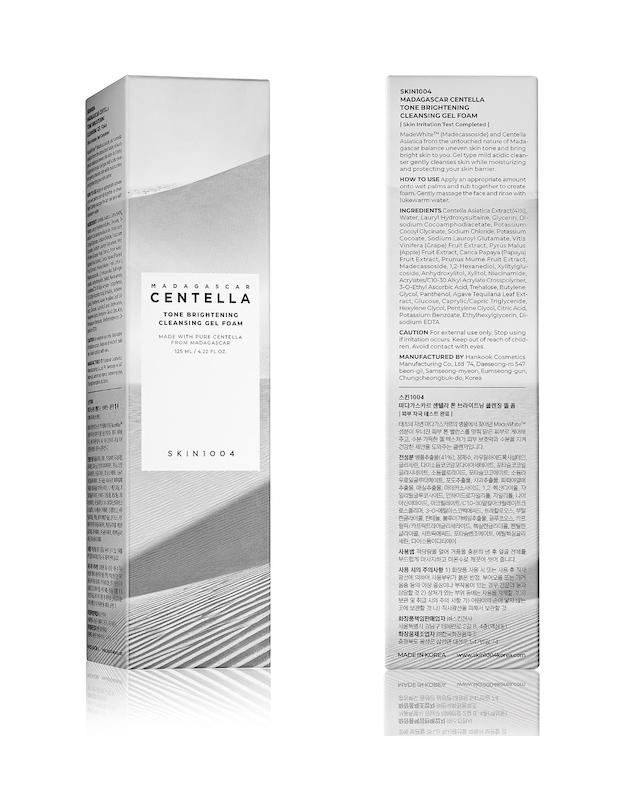 بسته بندی ژل فوم روشن کننده SKIN1004 Madagascar Centella Tone Brightening 125ml